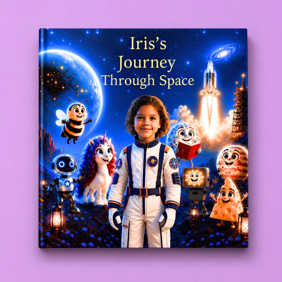 A Journey Through Space personalised book cover